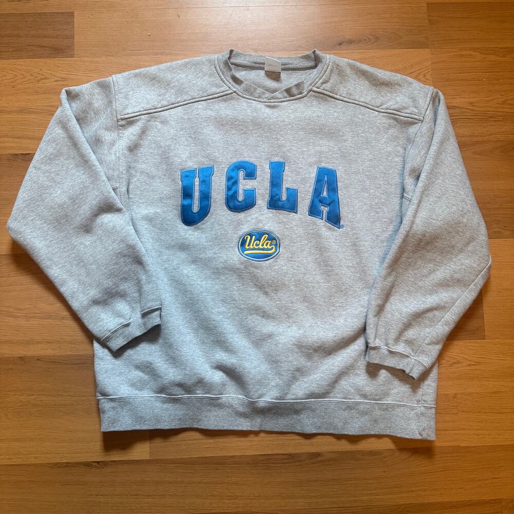 Vintage 2000's Adidas UCLA Bruins Gray Oversized Crewneck Sweatshirt Sz Large